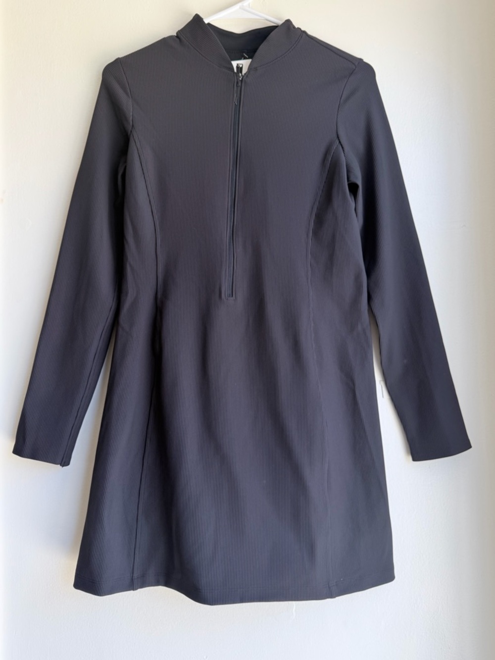 Spanx Rib Long Sleeve Dress with Booty Boost Active Inner Shorts Black Size S